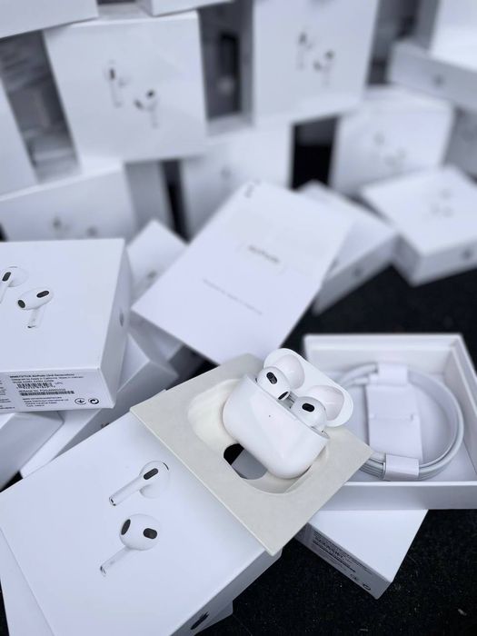 AIRPODS 3 FULL 1:1 запаковані повністю ідентичні коробка зі штрих код