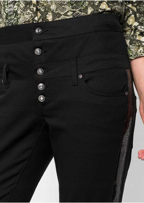 26) ARIZONA czarne spodnie z lampasami 46 Nowe