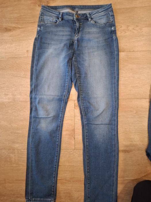 8 par spodni 38/40 M L jeansy skinny straight