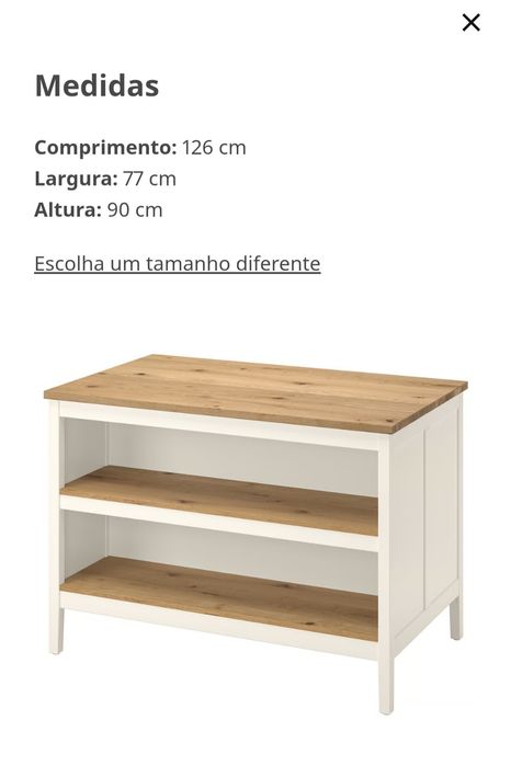 Ilha Cozinha Ikea Tornviken + cadeiras