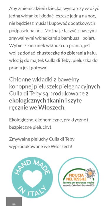 Wielorazowe wkłady do pieluch bawełna konopna eco
