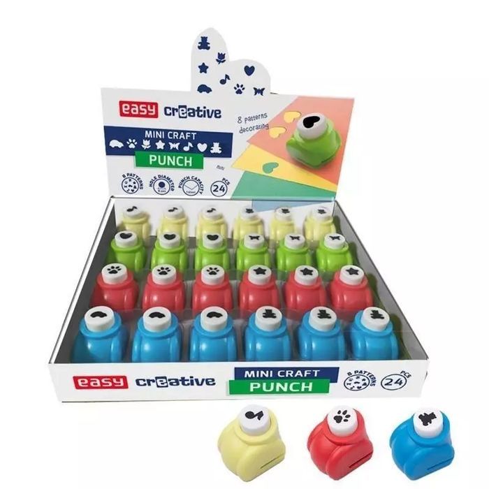 Mini dziurkacz wzorki (24szt) EASY. Easy Stationery