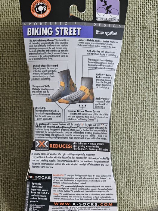 X-socks Biking Street skarpetki rowerowe  EU 35-38
