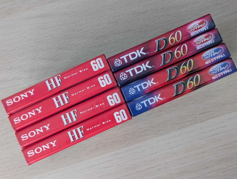 Аудіокасеты аудио кассеты лот 8шт. SONY HF 60, TDK D60