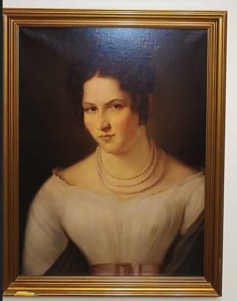 Portret , olej na płótnie podpisany 1935 rok