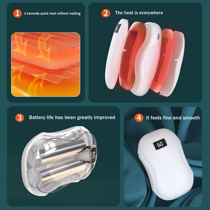 Aquecedor de Mãos Portátil e Powerbank - Novo (Essencial para o Inverno)