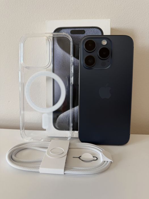 Iphone 15 pro niebieski 256gb kondycja 100%