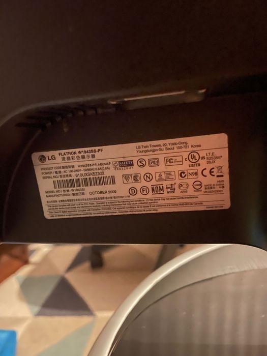 Monitor LG FLATRON W1943SS-PF 19'' VGA Preto