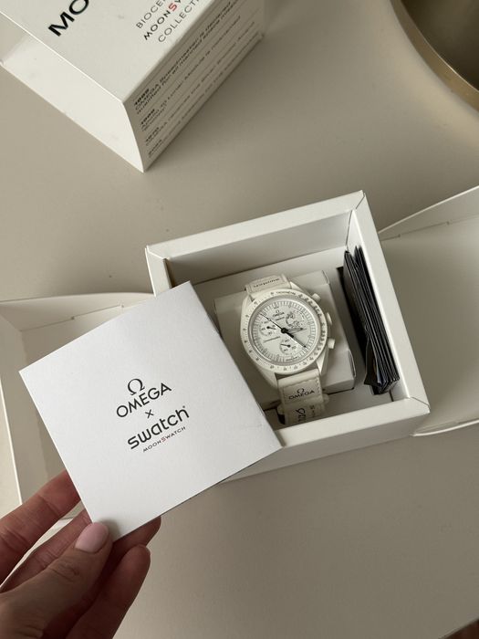 Наручний годинник Swatch x Omega Bioceramic швейцарський на подарунок