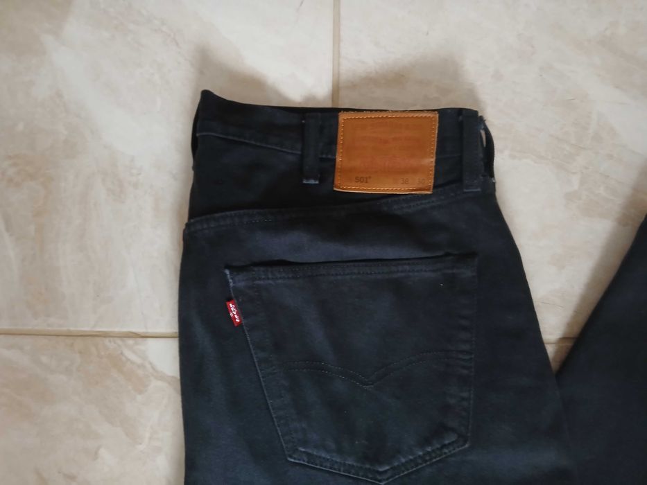 Levis 501 czarne 38/30 pas:2x50-52cm
