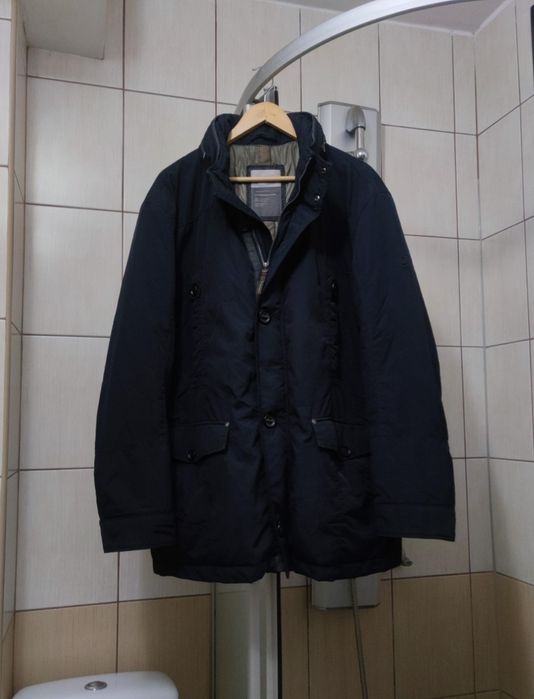 Kurtka męska elegancka niebieska granatowa Calamar classic XL czerwona