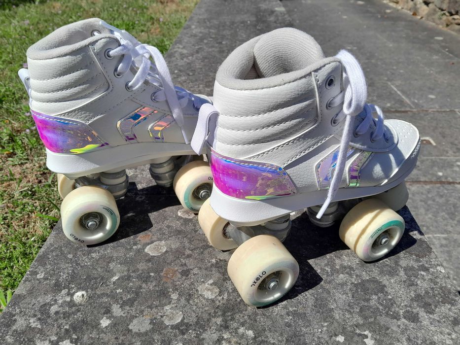 par de patins infantil ( n.32 ) + kit de proteção