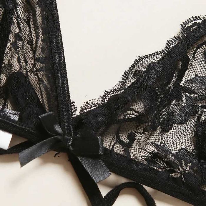 biustonosz i majtki Sexy Babydoll bielizna erotyczna czarny rozmiar XL