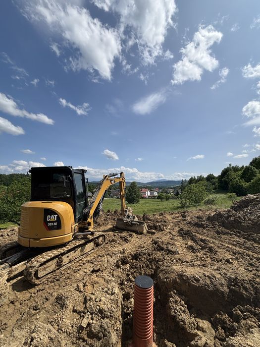 Przyłącza kan Roboty ziemne koparka niewalcja wykop zasypka utwardzeni