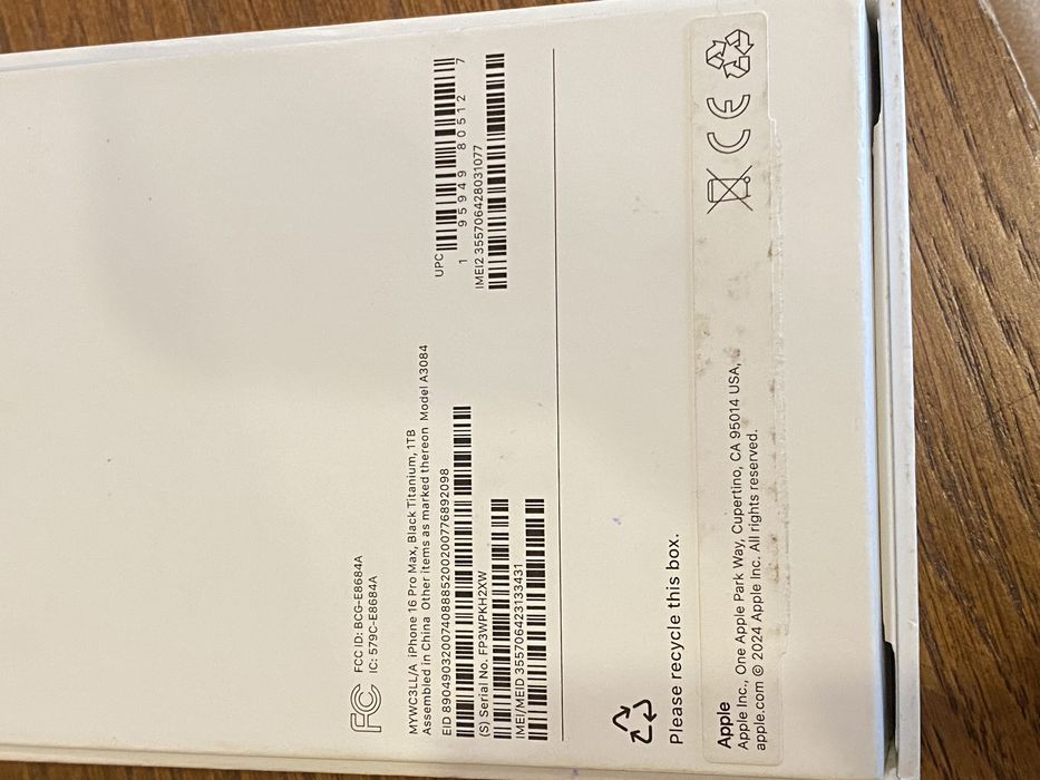 Iphone 16 Pro Max 1TB Preto como novo original com caixa