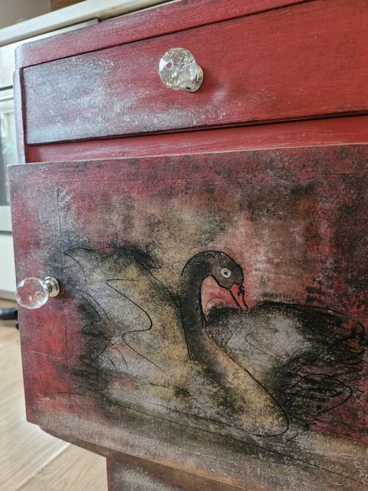 Szafka nocna vintage boho lata 70 po renowacji