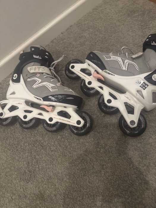 Patins em linha oxelo cinza e rosa  ótimo estado 35a38