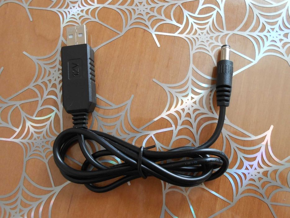 Кабель для Роутера usb-dc с 5v на 12v (5.5х2.1мм.)