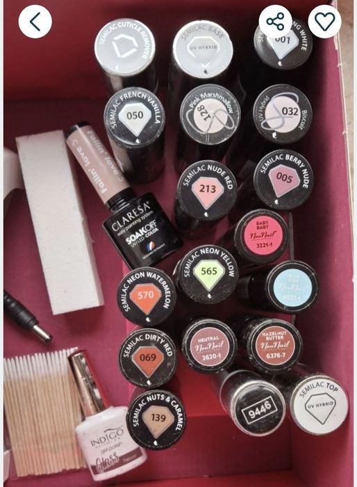 Wysylka za 1 zl Indigo Semilac Neonail 20 lakierow hybrydowych