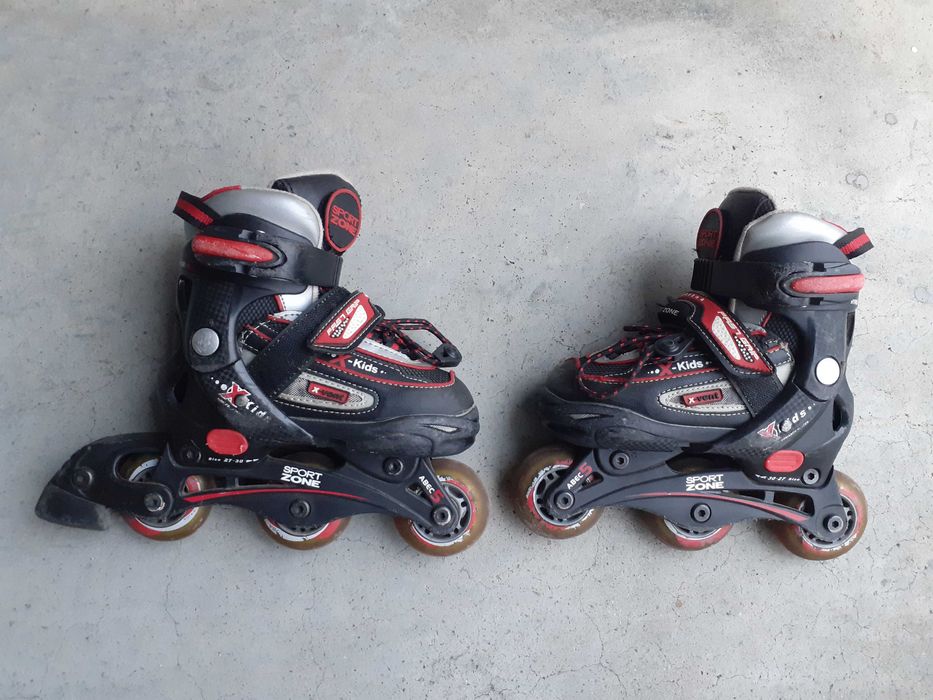 Par de Patins em linha (tamanho 27-30) + kit de proteção Bone Shieldz