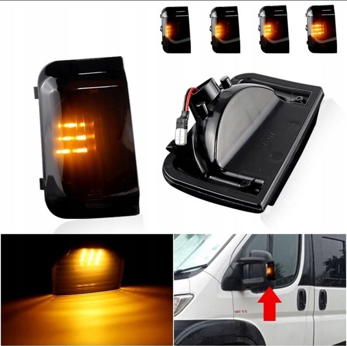 Kierunkowskazy dynamiczne Ducato Jumper Boxer Movano w lusterko Led