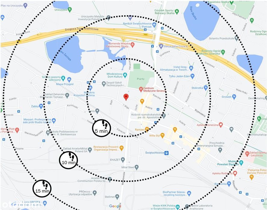 Działka inwestycyjna 1338 m² w centrum Świętochłowic | MPZP: A2.6 MW