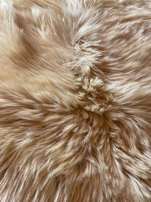 Tapete vintage em pele de cabra de pelo comprido – 180 x 70 cm