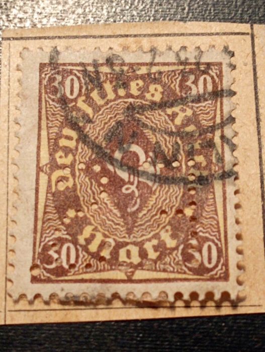 selo 30 mark - serie Postorn	 - Alemanha 1922 - castanho