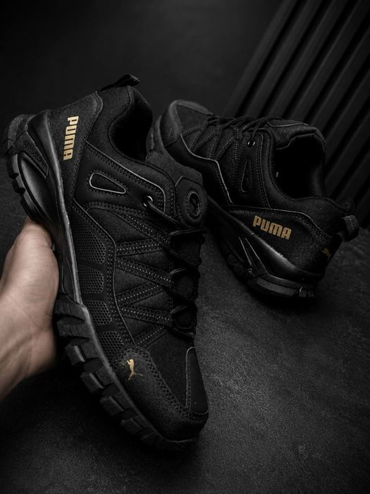 Чоловічі кросівки puma tactical black Шкіряні мужські кросовки puma Чоловічі красовки пума Кожані красовки