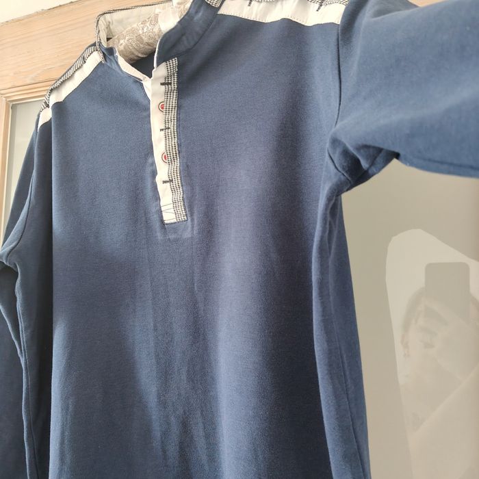 Bluza granatowa z kołnierzykiem dlugi rękaw