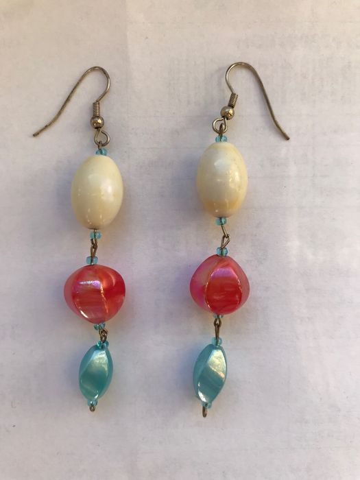 Kolczyki z kamieniami ręcznie robione