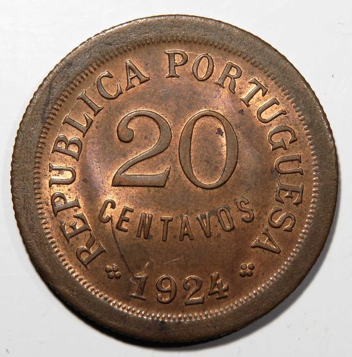 Moeda Republica - 20 Centavos 1924 - QSoberba "Dificil"