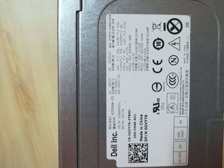 Zasilacz Dell Optiplex 390 MT, 790MT, 990MT