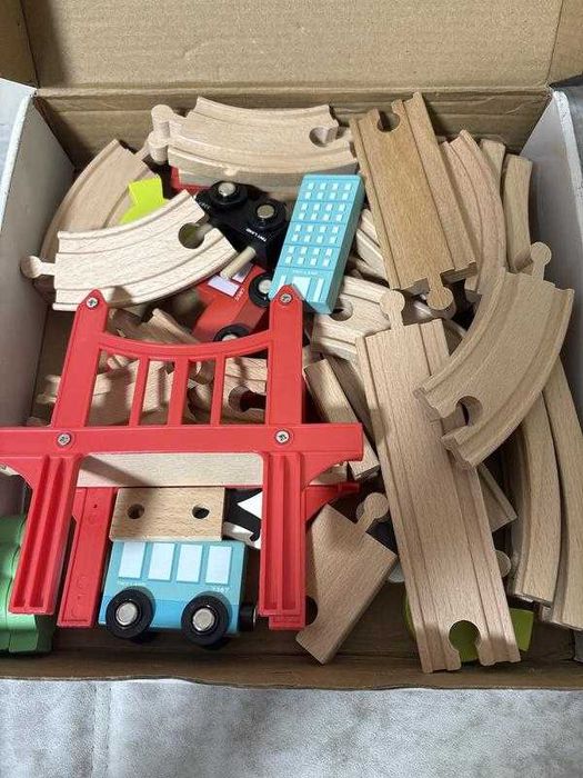 Tiny land деревʼяна залізниця 39 деталей букова деревина