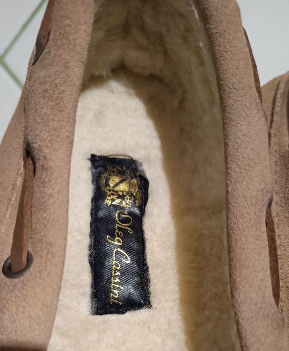 Oleg Cassini Męskie mokasyny skórzane z wełną, 100% Skóra, Roz 43/43,5