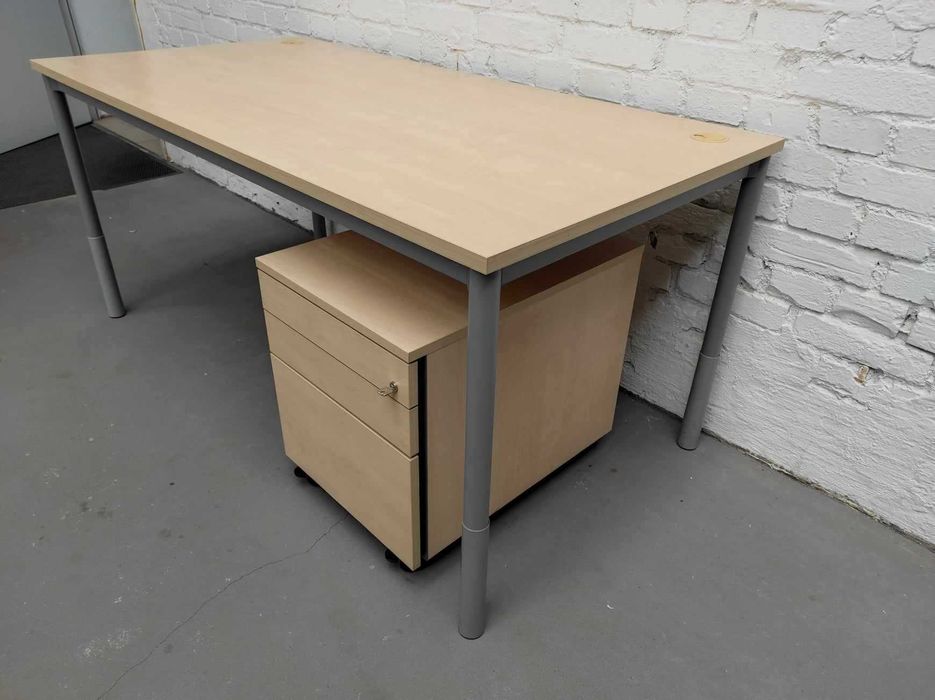 Zestaw pracowniczy biurko 160x80cm + kontener - MARTELA