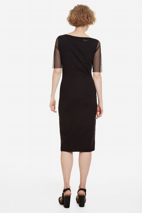 Sukienka z transparentnym dekoltem DESIGUAL S 36