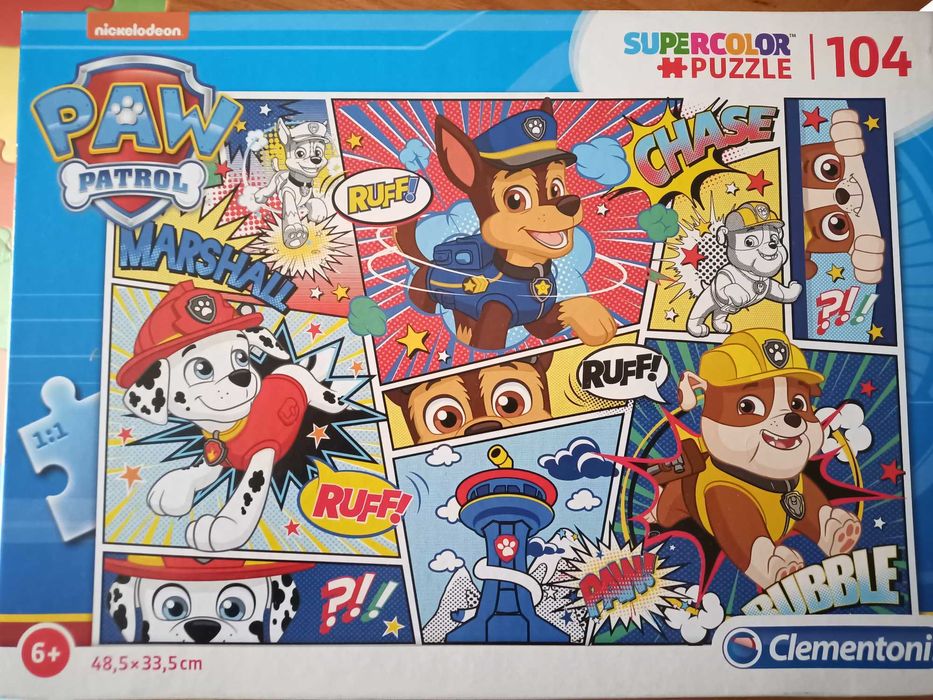 Puzzles: À Descoberta de Portugal / Europa; Spider Man; Patrulha Pata