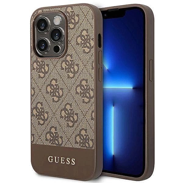 Guess GUHCP14LG4GLBR iPhone 14 Pro 6,1" brązowy/brown hard case 4G Str