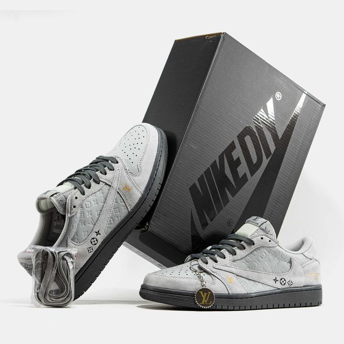 Кросівки Nike Air Jordan 1 Low x Travis Scott x Louis Vuitton premium