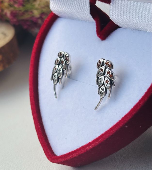 Kłos słosik zboze kolczyki nowe srebro 925 eleganckie prezent premium