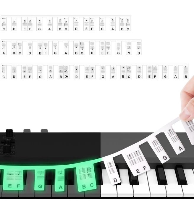 Silikonowe naklejki na pianino do nauki gry