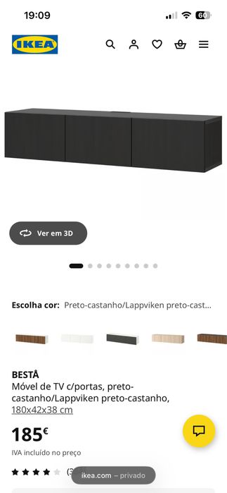 Móvel de tv do Ikea, com 180x42x38