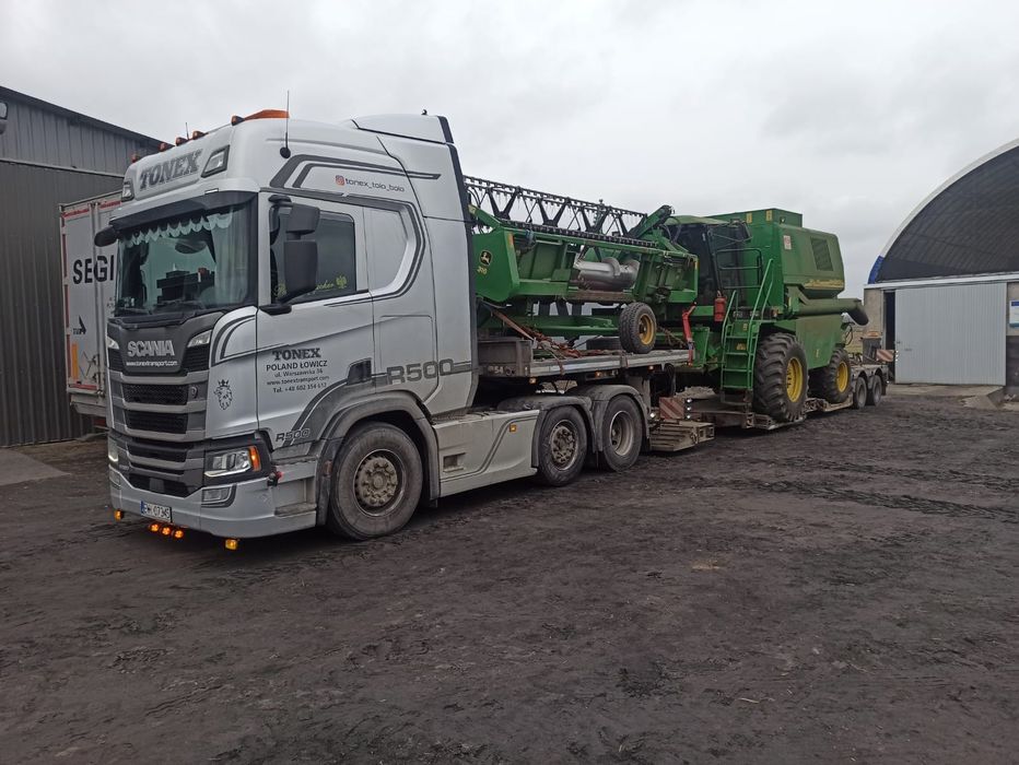 Transport kombajnów sieczkarni opryskiwaczy forwarder harvester domków