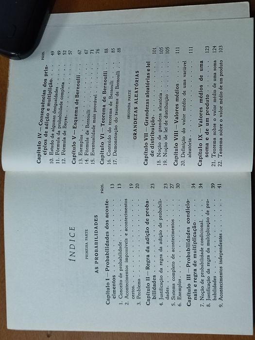 Livro Antigo Matemática Introdução à Teoria Probabilidades Estatística