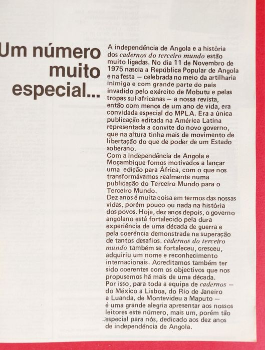 ANGOLA: 10 Anos de Independência