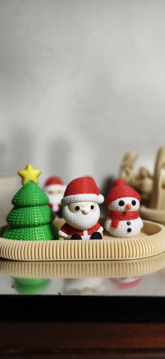 Conjunto de Natal 3D – Pai Natal, Boneco de Neve e Árvore + Tabuleiro