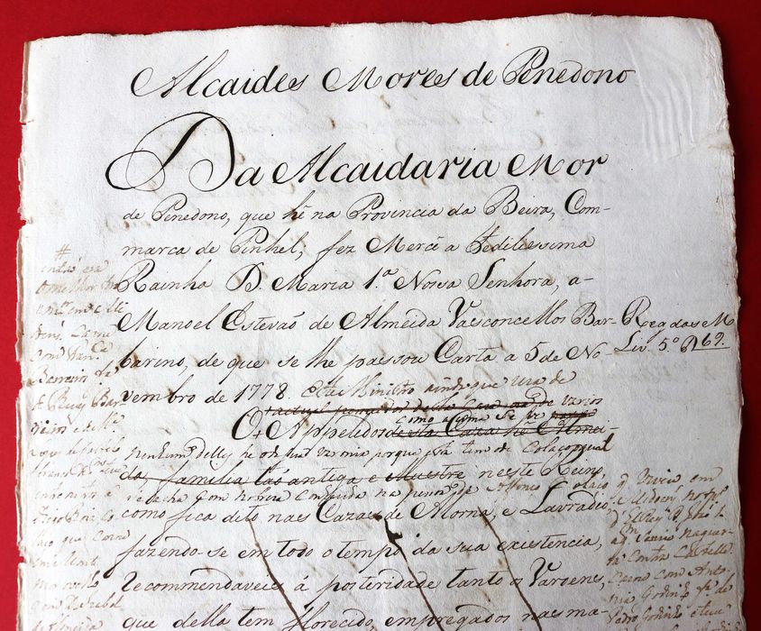 Alcaides Mores de Penedono Pinhel 1778 Rainha D Maria 1ª