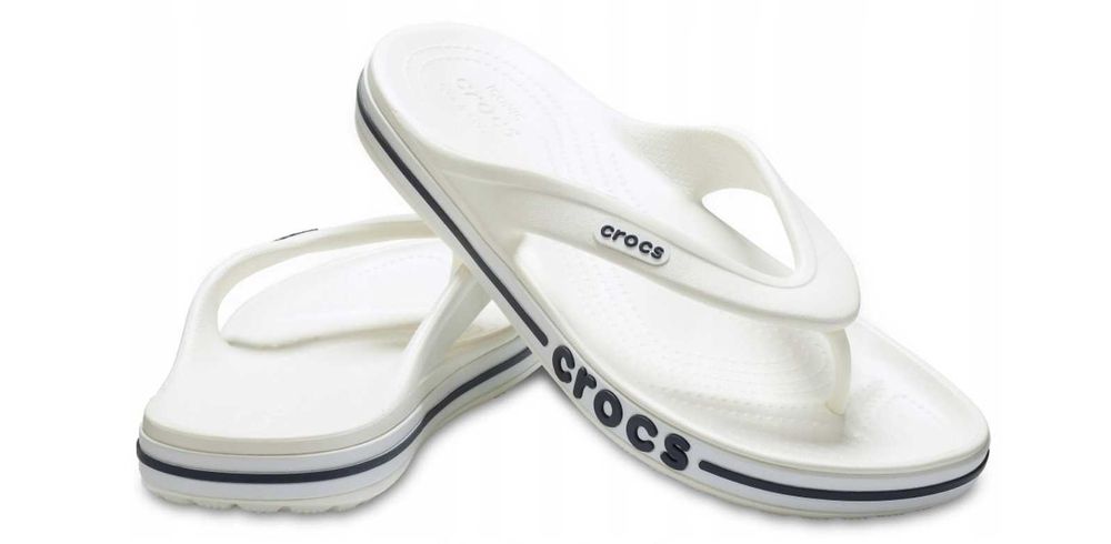 NOWE Klapki japonki męskie CROCS Bayaband Flip na basen BIAŁE r. 46/47