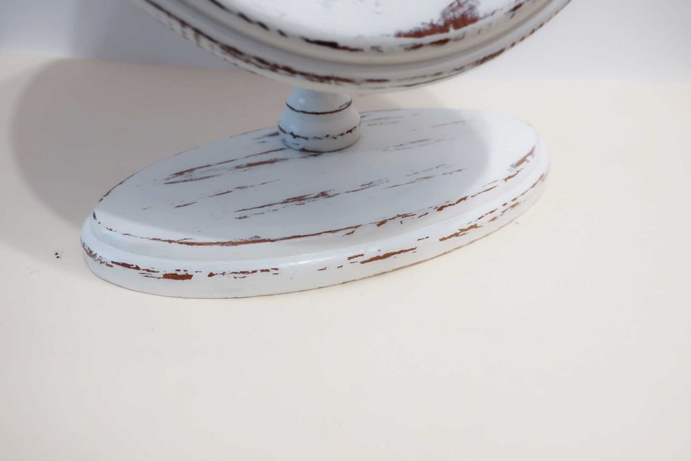 drewniane lusterko białe shabby chic do makijażu antyczne